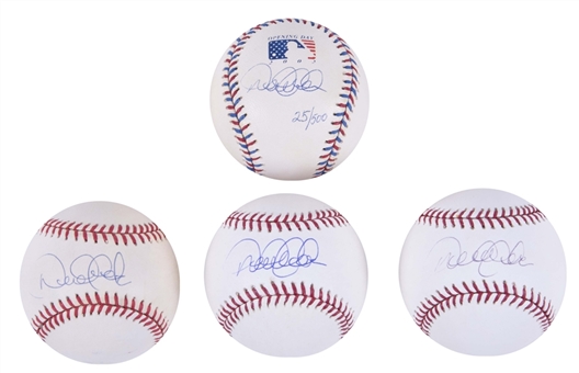 Lot of (4) Derek Jeter Single Signed Baseballs (MLB Authenticated, Steiner & Beckett PreCert)